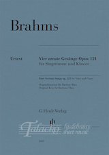 Four Serious Songs op. 121 for Voice and Piano - Low Voice